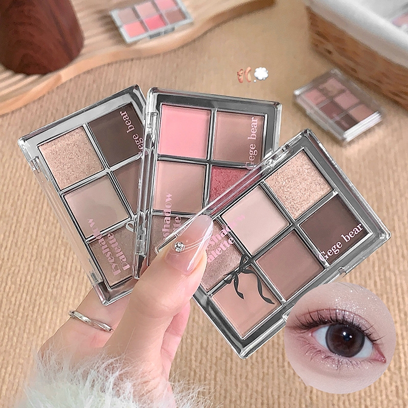 Bảng Phấn Mắt 6 Ô Nhũ Lì Trong Suốt 4.8g phấn mắt 6 màu nhỏ xinh không bột lâu trôi