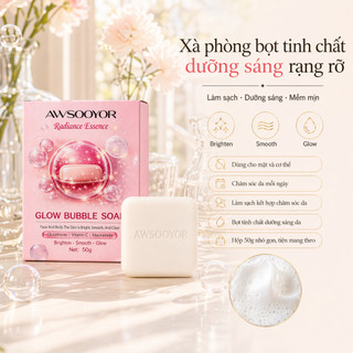 Xà phòng bọt tinh chất dưỡng sáng 50g, dùng cho mặt và cơ thể, dưỡng sáng dịu nhẹ, làm sạch dịu nhẹ, bọt mịn mề