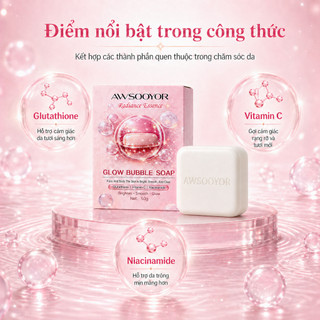 Xà phòng bọt tinh chất dưỡng sáng 50g, dùng cho mặt và cơ thể, dưỡng sáng dịu nhẹ, làm sạch dịu nhẹ, bọt mịn mề