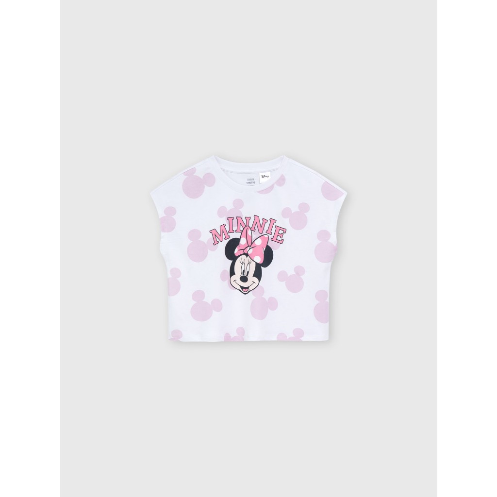 Bộ quần áo bé gái CANIFA áo sát nách quần short chất cotton USA in hình Mickey & Friends 1ST26S004