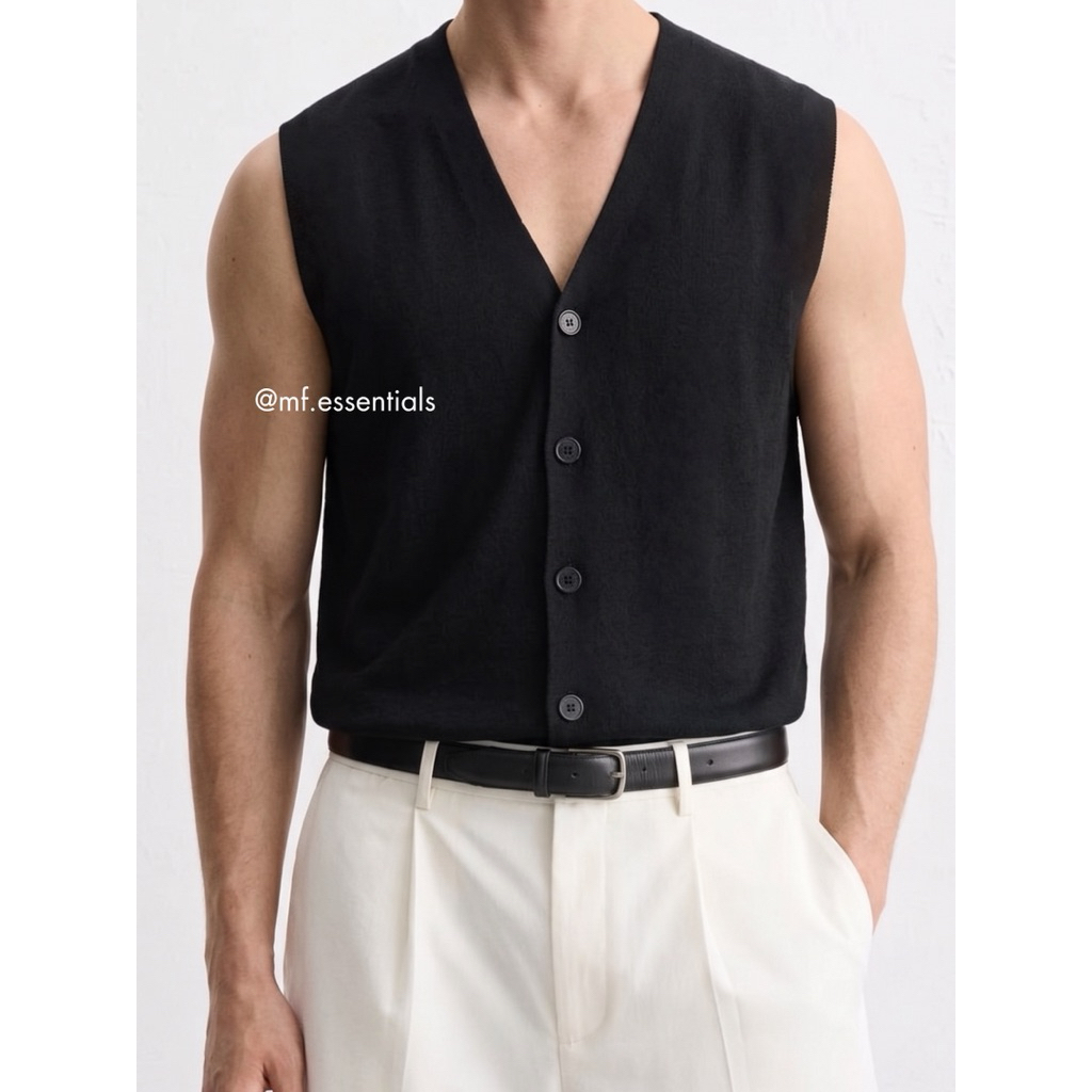 Cardigan nam MetaForm, Áo thun ba lỗ nam chất liệu vải cotton cao cấp, áo form rộng thoáng mát, dễ phối đồ