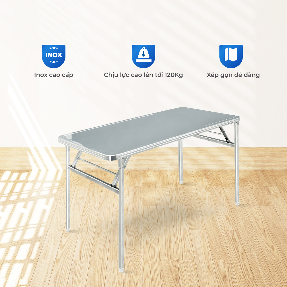 [ShopeeVIP] Bàn, ghế inox QUI PHÚC, inox cao cấp sáng bóng, không gỉ, an toàn, bàn ghế gia đình