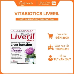 Vitabiotics Liveril Tablets hỗ trợ thải độc gan, bảo vệ và tăng cường chức năng gan - Hộp 30 viên