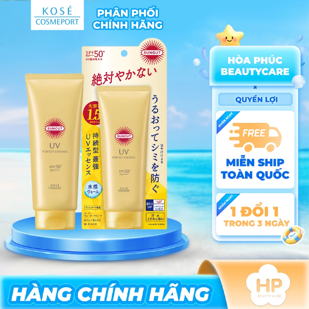 Tinh Chất Chống Nắng Kosé Suncut Uv Perfect Essence Super Water Proof SPF50+ PA++++ (Tuýp 120G)