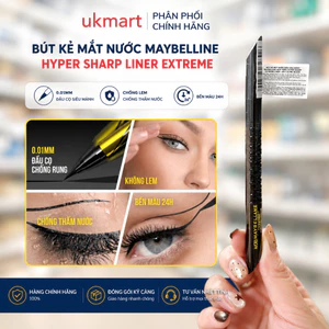 Bút Kẻ Mắt Nước Maybelline Sắc Mảnh BK1 Đen Sắc Sảo 0.4g Hyper Sharp Liner Extreme #BK-1 Ultra Black