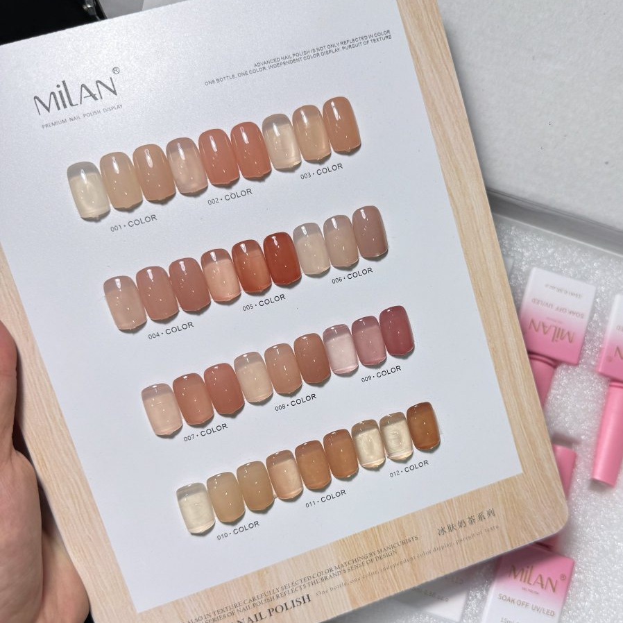 Sơn Gel Thạch Milan Tông Nude Hồng Cam Đất Trong Suốt Bóng Đẹp Tự Nhiên Chuẩn Salon