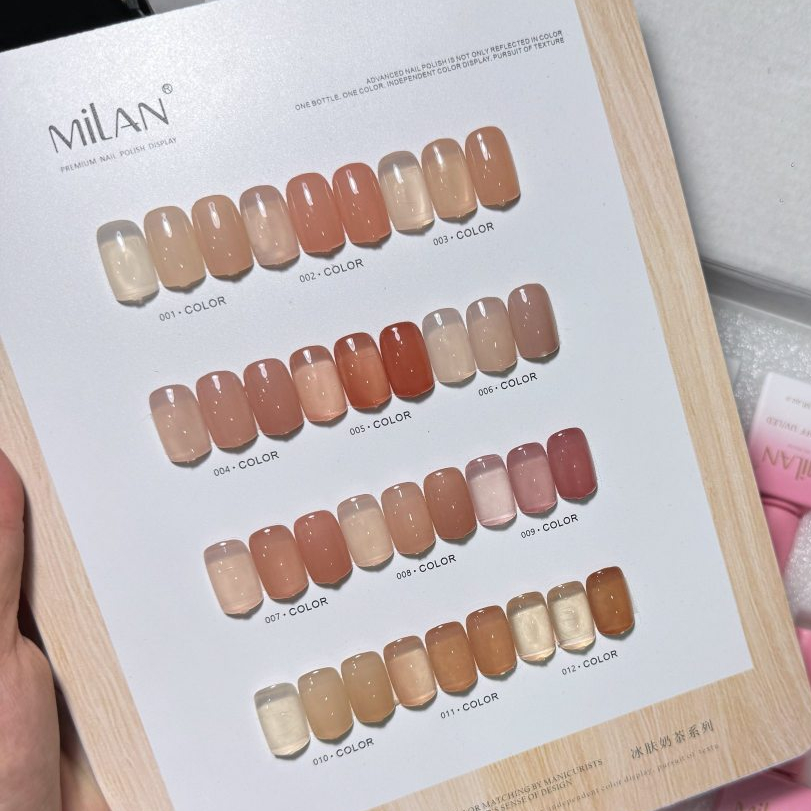 Sơn Gel Thạch Milan Tông Nude Hồng Cam Đất Trong Suốt Bóng Đẹp Tự Nhiên Chuẩn Salon
