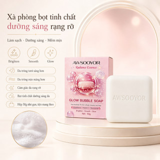 Xà phòng bọt tinh chất dưỡng sáng, da trông tươi sáng hơn, dùng cho mặt và cơ thể 50g, làm sạch dịu nhẹ, bọt mị