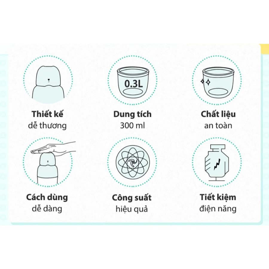 Máy Xay Ăn Dặm 0.3L Bear QSJ-B01P1 (CH-4H01T) - Cối Thủy Tinh, 3 Lưỡi Dao Sắc Bén - Hàng Chính Hãng