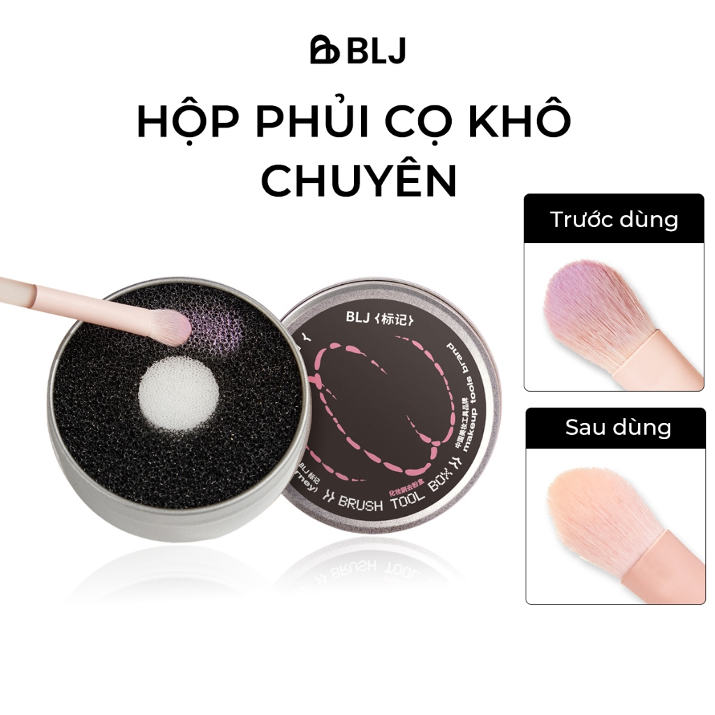 BLJ Hộp phủi cọ khô Chuyên Dụng Làm Sạch Phấn Dư Thừa - Dụng Cụ Vệ Sinh Cọ Trang Điểm Tiện