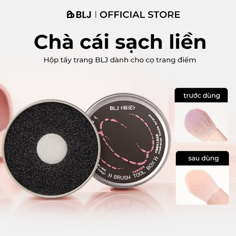BLJ Hộp phủi cọ khô Chuyên Dụng Làm Sạch Phấn Dư Thừa - Dụng Cụ Vệ Sinh Cọ Trang Điểm Tiện