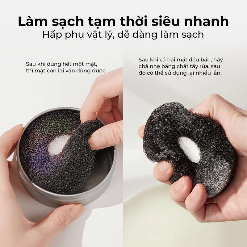 BLJ Hộp phủi cọ khô Chuyên Dụng Làm Sạch Phấn Dư Thừa - Dụng Cụ Vệ Sinh Cọ Trang Điểm Tiện
