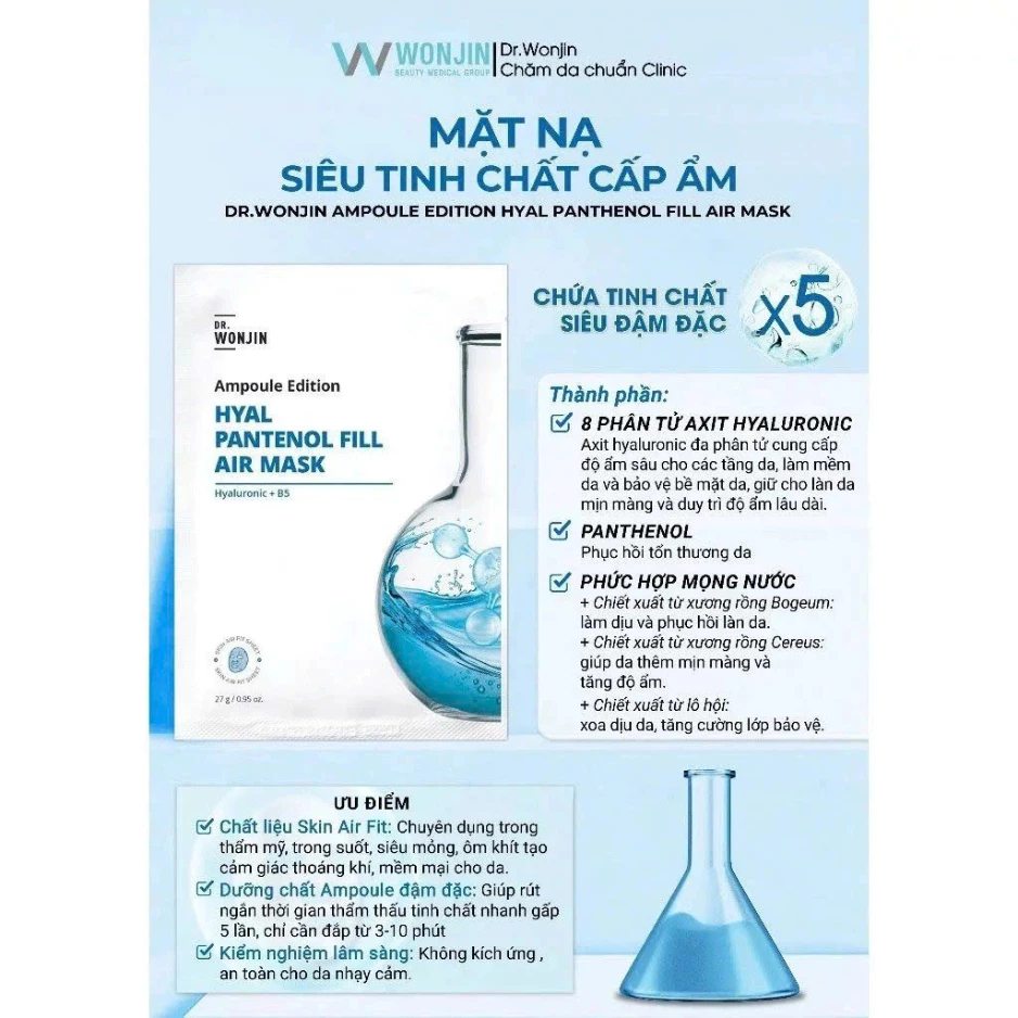 Mặt Nạ Cấp Ẩm Wonjin Effect Concentrated Essence Dưỡng Da Chuyên Sâu - Ever Queen