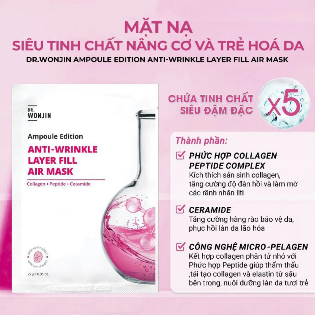Mặt Nạ Cấp Ẩm Wonjin Effect Concentrated Essence Dưỡng Da Chuyên Sâu - Ever Queen