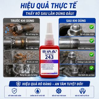 [Hàng Chính Hãng] Keo Khóa Ren GUNASEN 243 Khóa Ốc Vít Tháo Rời Được Chịu Dầu Chống Lỏng
