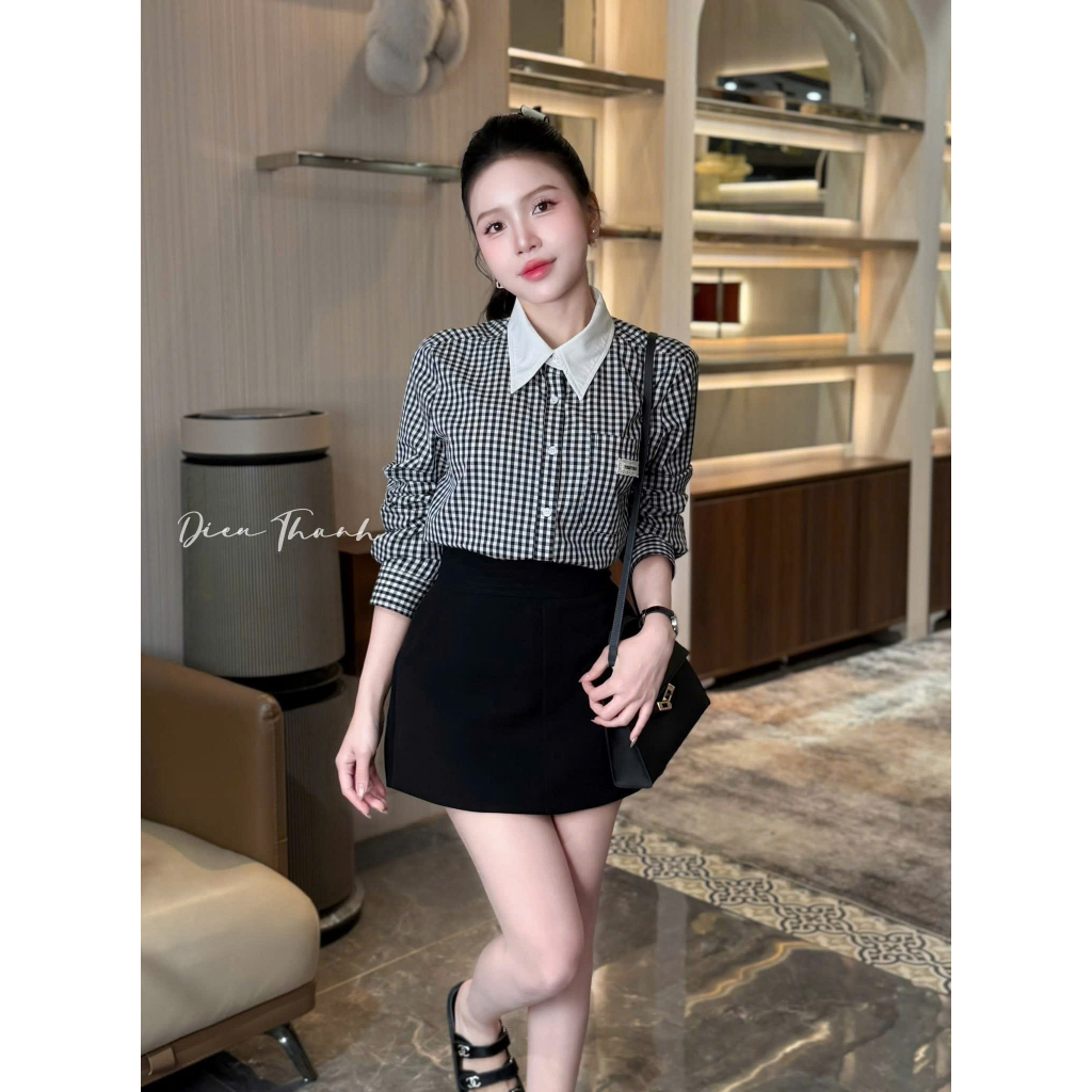 Chân Váy Chữ A Cạp Cao Có Quần Bảo Hộ Vải Tuyết Mưa Hot Trend Bigsize - Pena 188