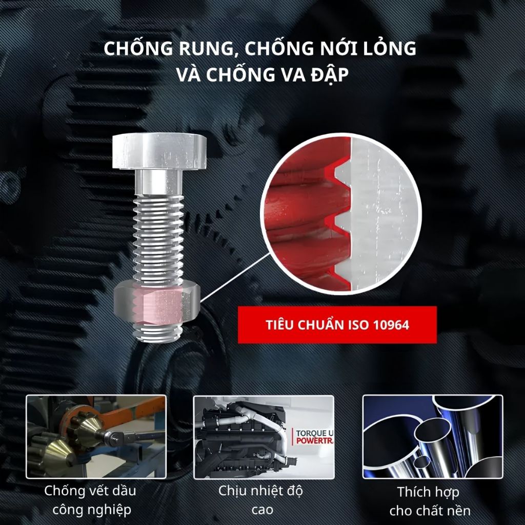 Keo khóa ren kim loại Loc ti te 242 243 271 272 263 cố định chống xoay ốc vít tuýp 50ml