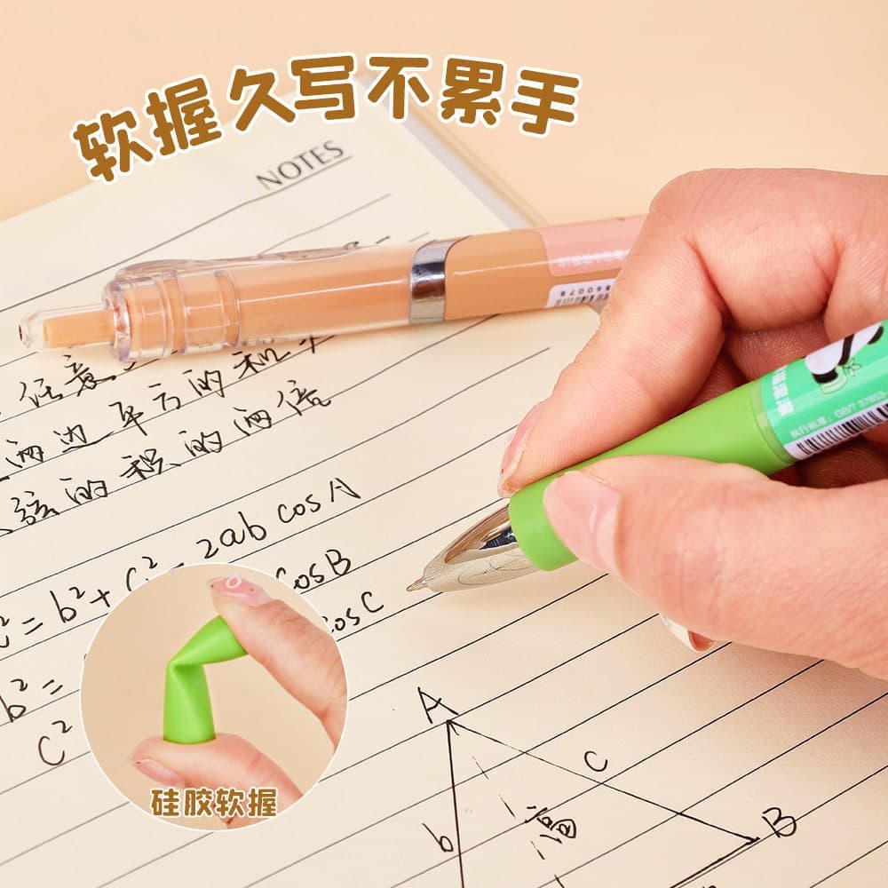 Bộ 5 bút gel ngòi “K35" 0.5mm capybara bấm nhanh khô không lem dễ thương luyện thi học sinh văn phòng