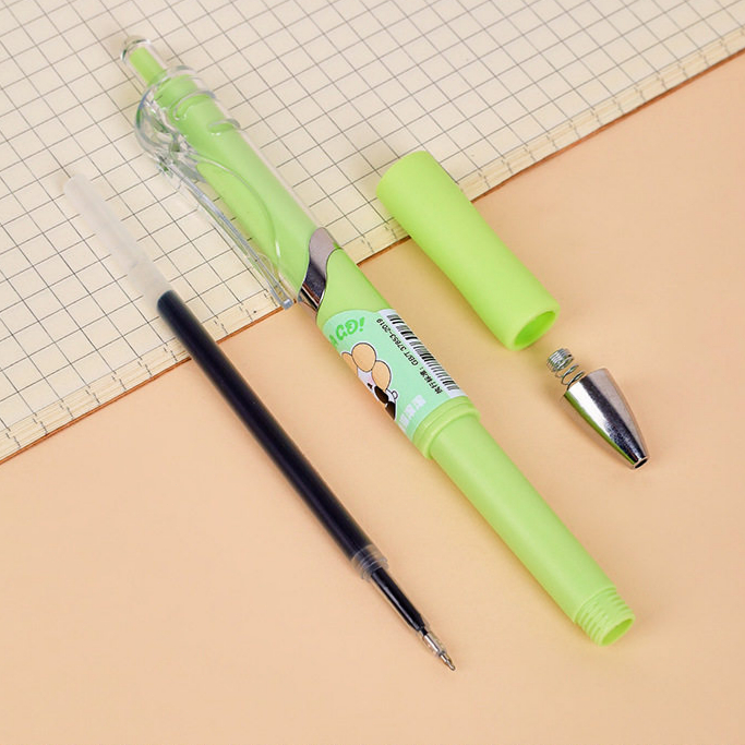 Bộ 5 bút gel ngòi “K35" 0.5mm capybara bấm nhanh khô không lem dễ thương luyện thi học sinh văn phòng