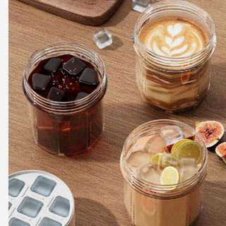 Cốc Cà Phê Đá Lạnh Kèm 450ml Cà phê đá tự do Có Nắp Niêm Phong Khay Đá Khuôn Cốc Nước Cốc Đá Chống Rò Rỉ Uống Nhựa