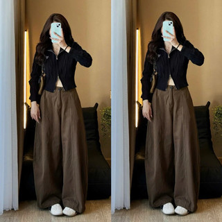 Quần Kaki Harem ForgirlStudio Dáng Ngố Ống Rộng, Chất Kaki Dày Dặn T219