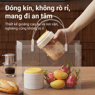 Cốc Cà Phê Đá Lạnh Kèm 450ml Cà phê đá tự do Có Nắp Niêm Phong Khay Đá Khuôn Cốc Nước Cốc Đá Chống Rò Rỉ Uống Nhựa