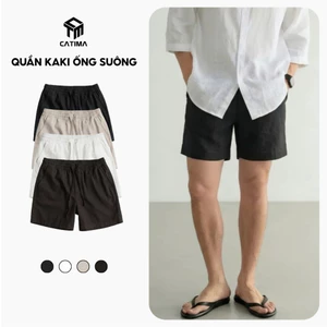 Quần Short Kaki Basic Sleek Form Trên Gối, Thiết Kế Lưng Thun Co Giãn Thoải Mái, Trẻ Trung Năng Động, Dễ Phối Đồ - QS61