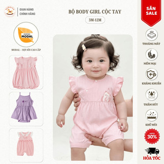 Body Sơ Sinh Bé Gái Nhiều Mẫu Modal 7A Mềm Mịn Thấm Hút Thoáng Mát BAMBINO 3-12 Tháng [2]