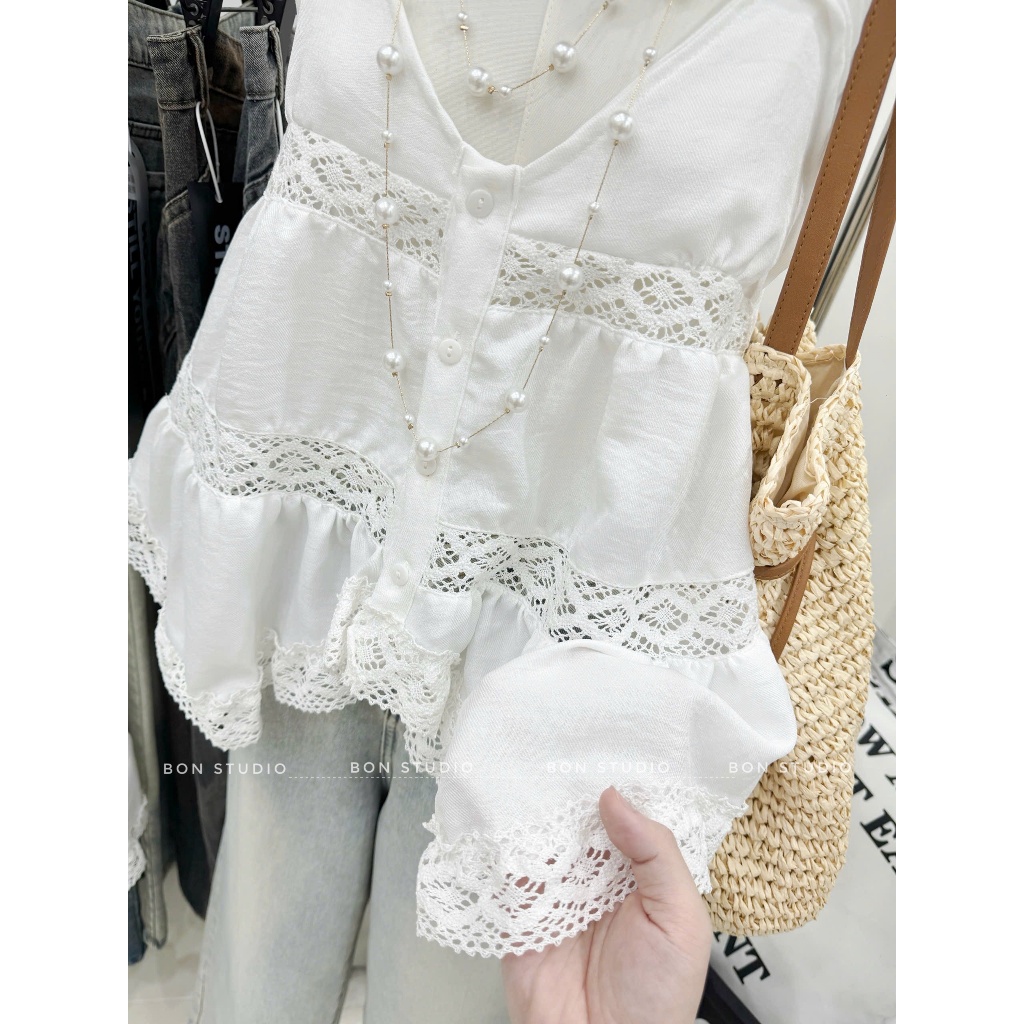 ÁO NỮ PHỐI REN BÈO TẦNG DỊU DÀNG TIỂU THƯ | OUTFIT DẠO PHỐ SIÊU XINH | HOT TREND BY CHAMIE STORE