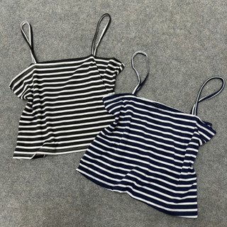 Áo Hai Dây Bigsize Nữ Kẻ Sọc Ngang (KHÔNG MÚT) Vải Thun Co Giãn Dáng Croptop Thể Thao A356