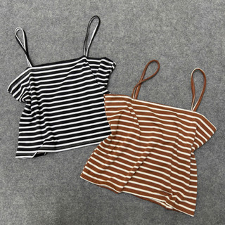 Áo Hai Dây Bigsize Nữ Kẻ Sọc Ngang (KHÔNG MÚT) Vải Thun Co Giãn Dáng Croptop Thể Thao A356