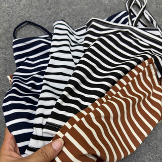 Áo Hai Dây Bigsize Nữ Kẻ Sọc Ngang (KHÔNG MÚT) Vải Thun Co Giãn Dáng Croptop Thể Thao A356