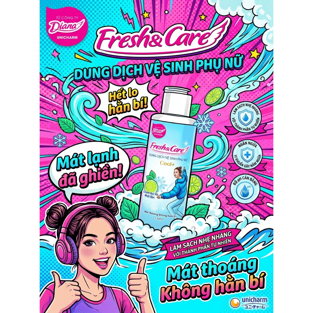 DDVSPN❄️ DIANA FRESH & CARE COOL+ 150ml | MÁT THOÁNG KHÔNG HẦM BÍ ❄️