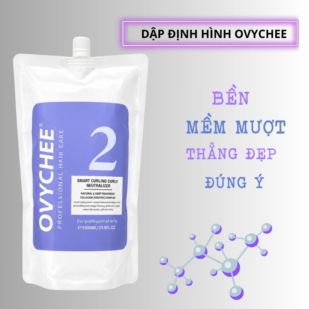Bộ Thuốc Uốn Tóc OVYCHEE 1000ml | Tạo Sóng Xoăn, Giữ Nếp, Phù Hợp Salon Chuyên Nghiệp.