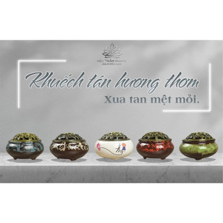 Nụ Trầm Hương Khói Ngược Xông Nhà Sạch Thơm Tự Nhiên (3 Hộp Tặng Lư Gốm Sứ) - Mộc Trầm Hương MTH