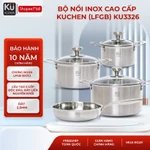 Bộ nồi inox 5 lớp - 4 món cao cấp KUCHEN (LFGB) KU3326 I Bảo hành 10 Năm — ảnh 1