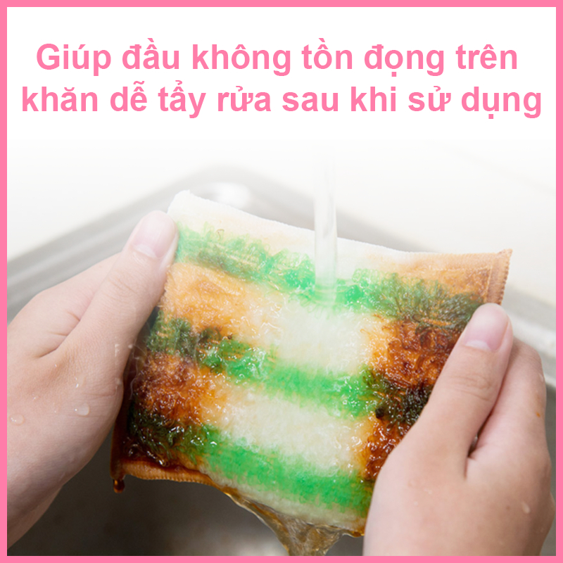 COMBO 3 Miếng rửa chén đa năng sợi tre MyJae,miếng rửa chén chống xước 2 mặt, siêu bền đánh bay dầu