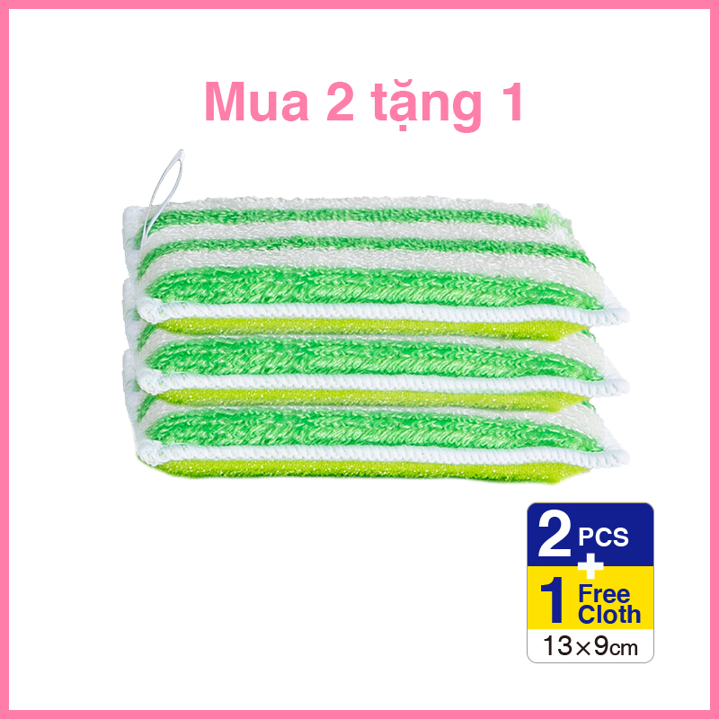 COMBO 3 Miếng rửa chén đa năng sợi tre MyJae,miếng rửa chén chống xước 2 mặt, siêu bền đánh bay dầu
