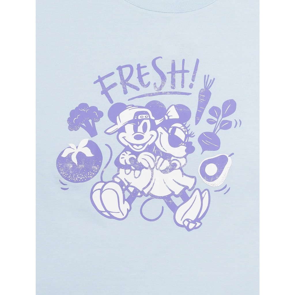 Áo phông nữ CANIFA áo thun chất cotton USA dáng boxy in hình Mickey & Friends 6TS26S004
