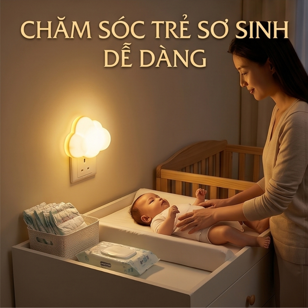 Đèn Ngủ LED Cảm Ứng Ánh Sáng Tự Động Bật Tắt, Bóng Đèn Ngủ Nhiều Mẫu Cute Ánh Sáng Trắng Dịu Nhẹ