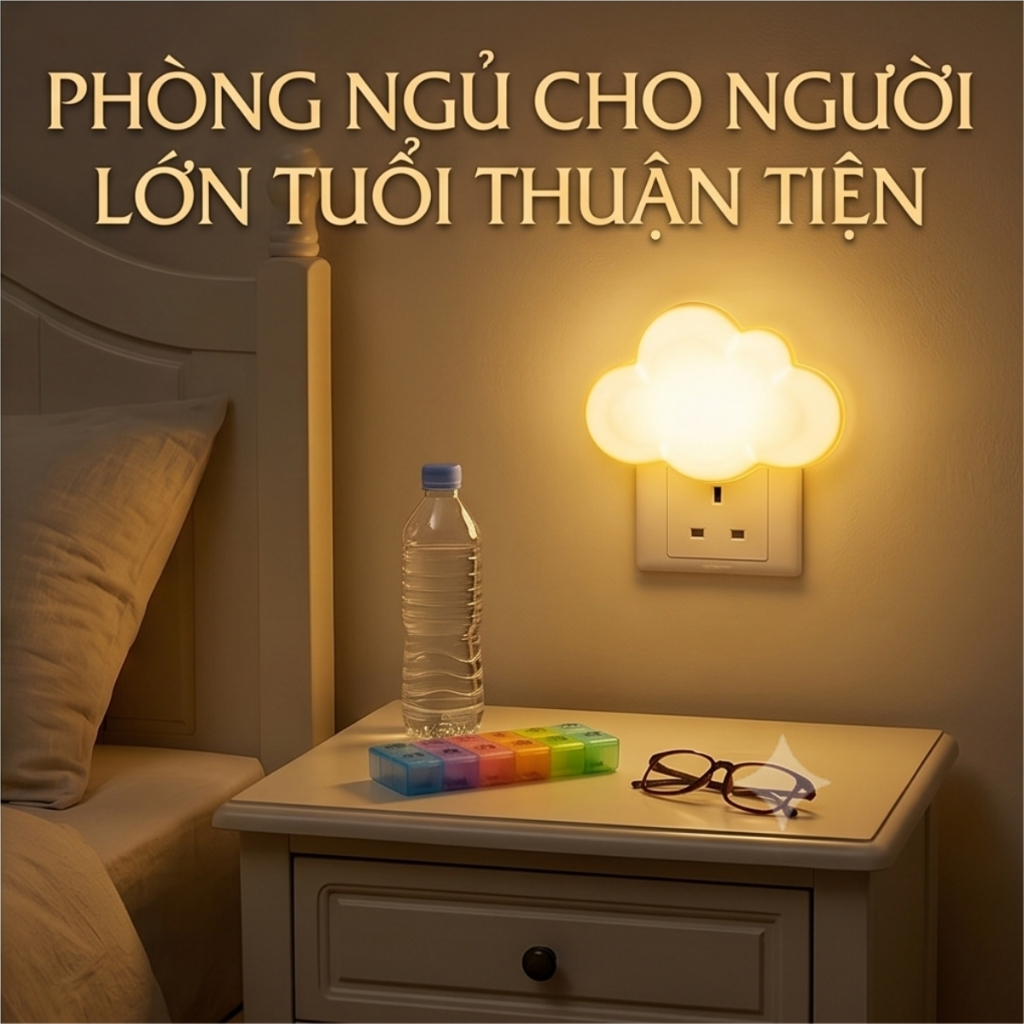 Đèn Ngủ LED Cảm Ứng Ánh Sáng Tự Động Bật Tắt, Bóng Đèn Ngủ Nhiều Mẫu Cute Ánh Sáng Trắng Dịu Nhẹ