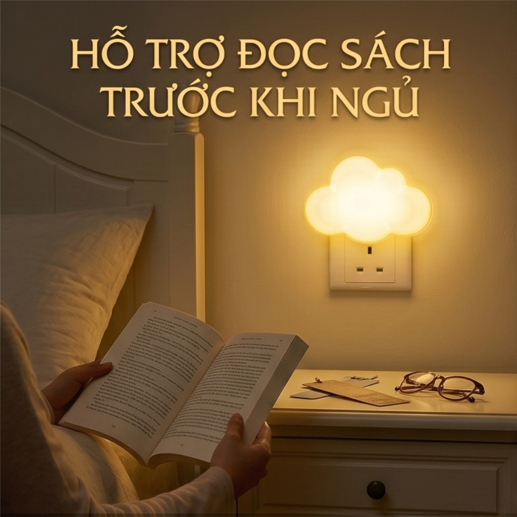 Đèn Ngủ LED Cảm Ứng Ánh Sáng Tự Động Bật Tắt, Bóng Đèn Ngủ Nhiều Mẫu Cute Ánh Sáng Trắng Dịu Nhẹ