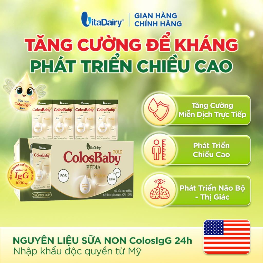 [THÙNG 24/48 HỘP] Sữa uống dinh dưỡng ColosBaby Pedia 110ml - VitaDairy