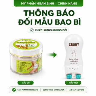 [TẶNG THƯỚC] Kem giảm mỡ bụng sau sinh - Thanh lăn massage SBODY gừng giúp thon gọn