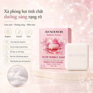 Xà phòng bọt tinh chất dưỡng sáng 50g, da trông rạng rỡ hơn, làm sạch dịu nhẹ, bọt mịn mềm, dùng cho mặt và cơ