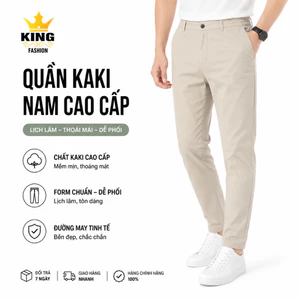 Quần Kaki Nam KING FASHION Form Regular Fit Chất Liệu Vải Dệt Thoi Co Giãn, Mát Nhẹ, Lên Form Chuẩn