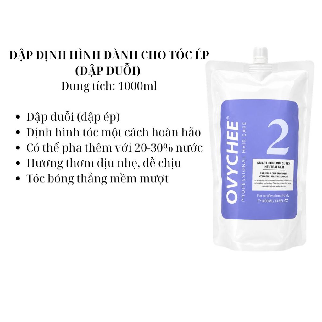 Thuốc uốn - ép OVYCHEE - 1000ml Sóng xoăn căng bóng, mềm mại tự nhiên, mùi thơm dễ chịu