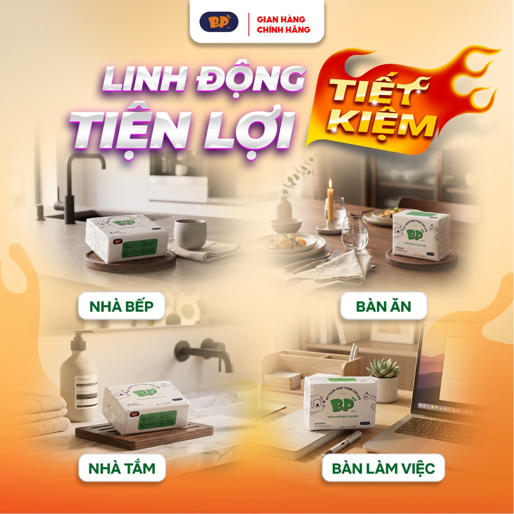 Thùng 30 Gói Giấy Rút Cao Cấp BP Tissue 270 Tờ Chất Liệu Nguyên Sinh Mềm Mịn An Toàn Cho Da