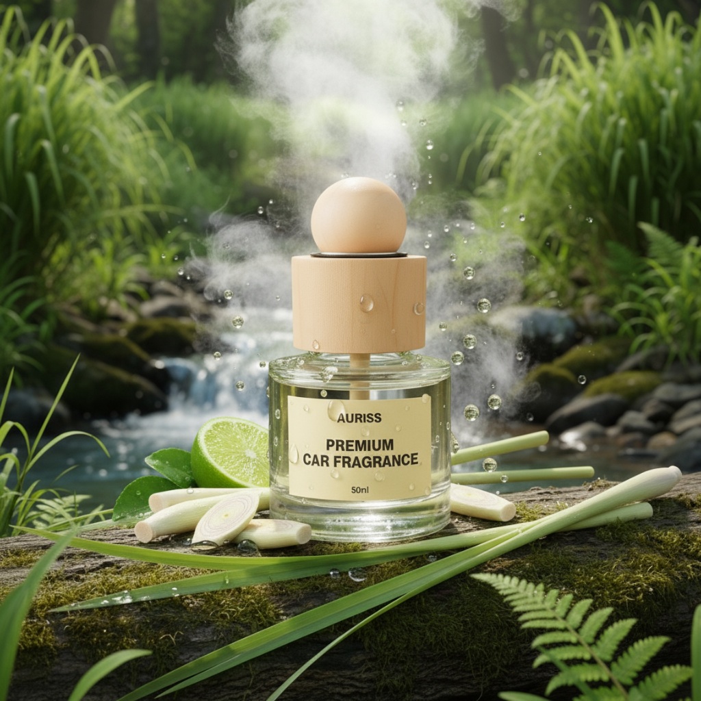 Nước Hoa Ô Tô Hương Chanh Sả 50ml Cao Cấp - Nước Hoa Ô Tô Khử Mùi, Chống Say Xe, Mùi Hương Thư Giãn