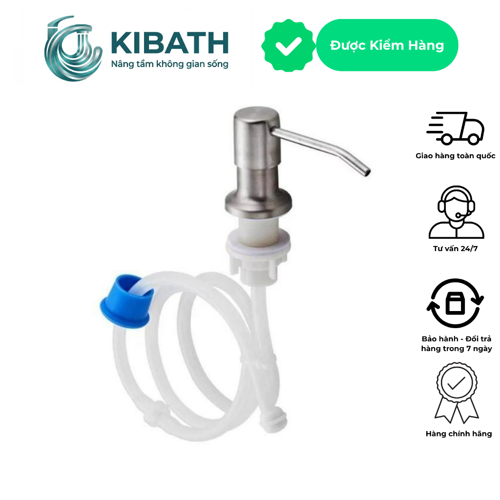 Bộ Vòi Bơm Nước Rửa Chén Gắn Chậu Inox 304, Dụng Cụ Hút Xà Phòng Dây Nối Dài Dùng Trực Tiếp